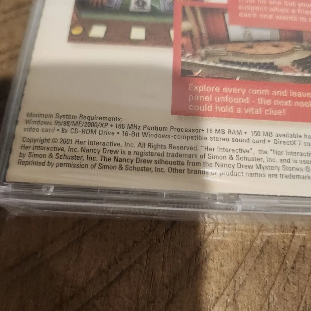 New Nancy Drew: The Final Scene PC Game 3D Interactive Mystery CD-ROM 2001